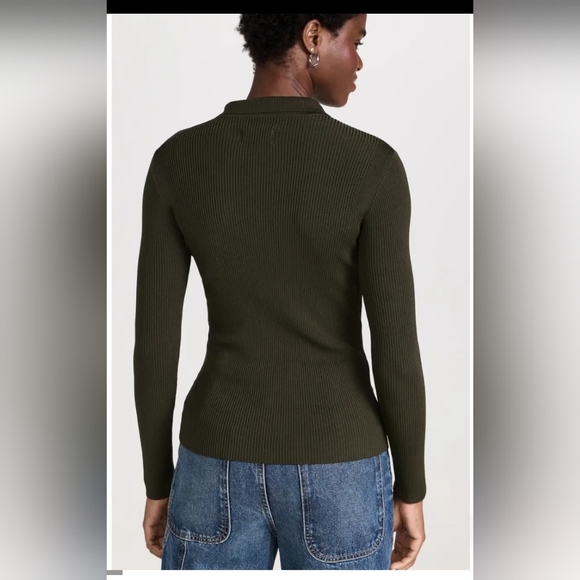 Pistola Kealy Rib Cardigan Size Small In Dark olive - Picture 4 of 7